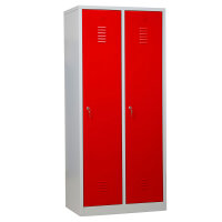 G-Office Spind/Garderobenschrank, Schwarz-Weiß-Trennung, 2 Abteile, 1800 x 800 x 500 mm (HxBxT)