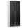 G-Office Spind/Garderobenschrank, Schwarz-Weiß-Trennung, 2 Abteile, 1800 x 800 x 500 mm (HxBxT)