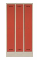 Bisley MonoBloc, Spind/Garderobenschrank, 3 Abteile , 1700 x 900 x 500 mm (HxBxT)