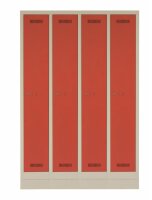 Bisley MonoBloc, Spind/Garderobenschrank, 4 Abteile, 1700 x 1183 x 500 mm (HxBxT)