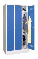 PAVOY Kleiderspind, 3 Abteile, 1850 x 900 x 500 mm (HxBxT) mit Sockel oder Füßen, 12 Farben preisgleich
