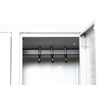 G-Office Gürkan WRC.4(2.2).19560 Doppelstöckiger Garderobenschrank, 195 x 60 x 50 cm (HxBxT), 7035 Lichtgrau, 7035 Lichtgrau, Zylinderschloss