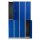 G-Office Gürkan WRC.8(4.2).195117 Doppelstöckiger Garderobenschrank, 195 x 117 x 50 cm (HxBxT), 7035 Lichtgrau, 5010 Enzianblau, Drehriegel